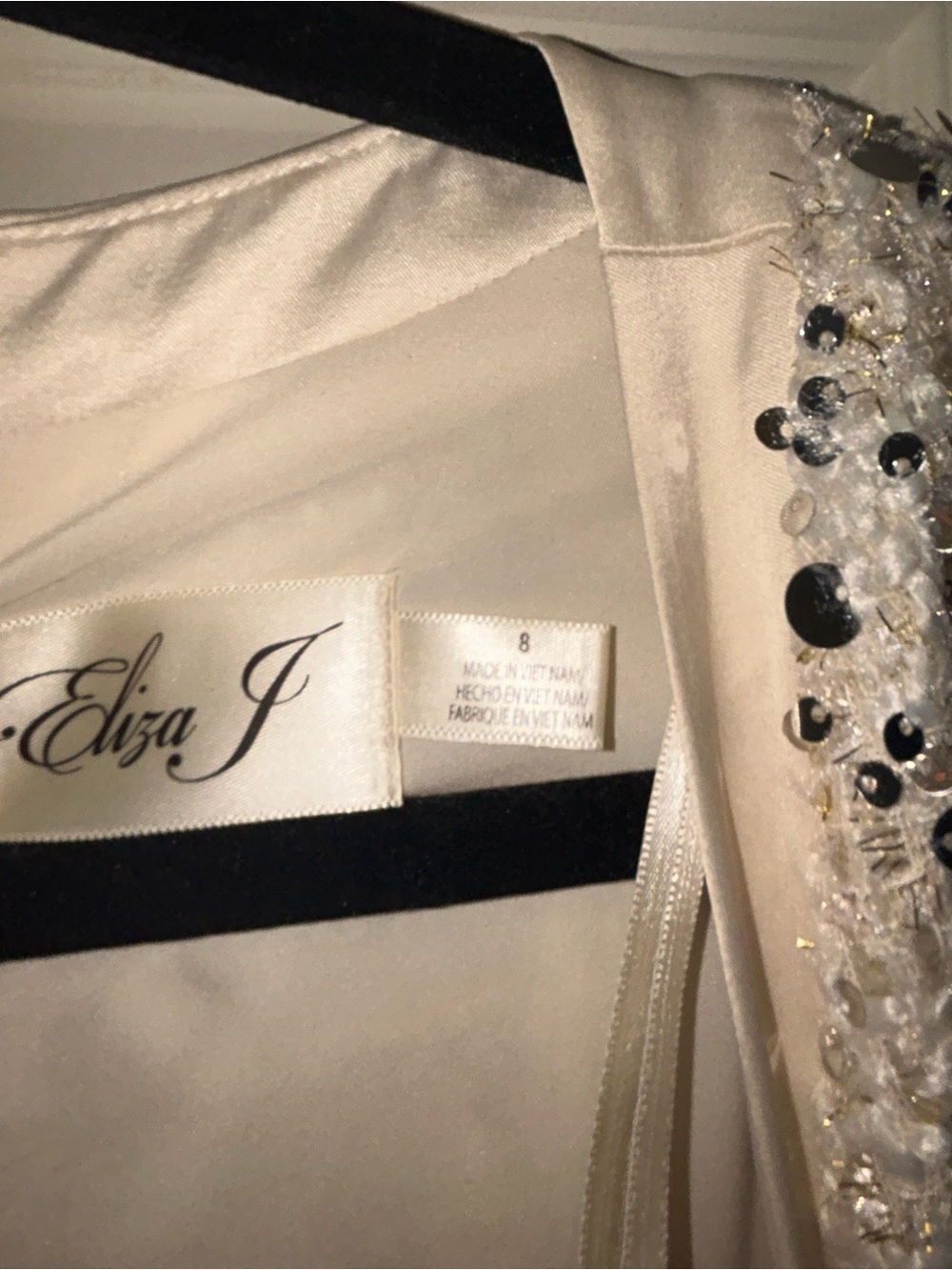 SOLD Eliza J Cream Sequin Tweed Short Sleeve Shift Dress- BRAND NEW WITH TAGS - Picture 5 of 7